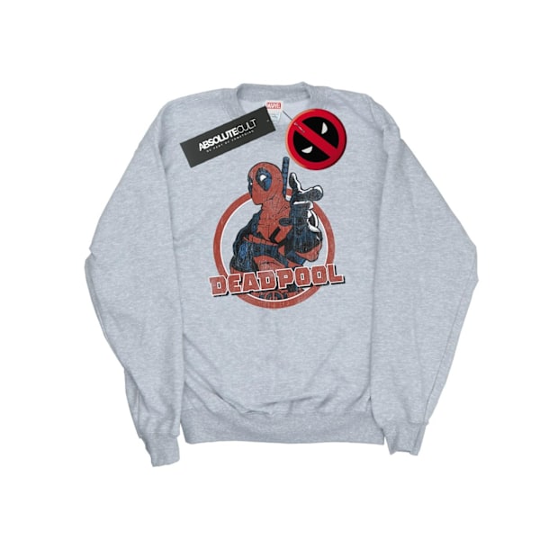 Marvel Dam/Kvinnor Deadpool Gun Finger Sweatshirt XXL Sports Sports Grey XXL