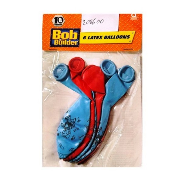 Bob the Builder Latexballonger (paket med 6) En one size blå/röd Blue/Red One Size
