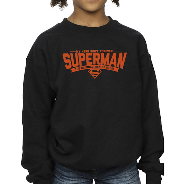DC Comics Girls Superman Hero Dad Sweatshirt 12-13 år Svart Black 12-13 Years