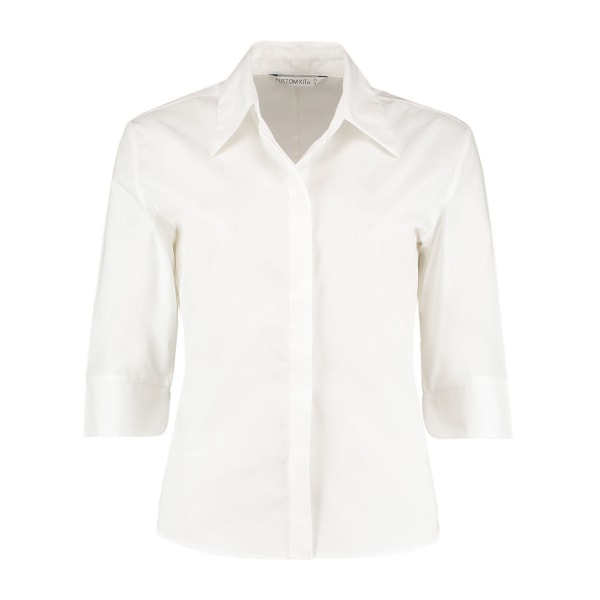 Kustom Kit Dam/Dam Continental 3/4-ärmad skjorta 16 UK Whi White 16 UK