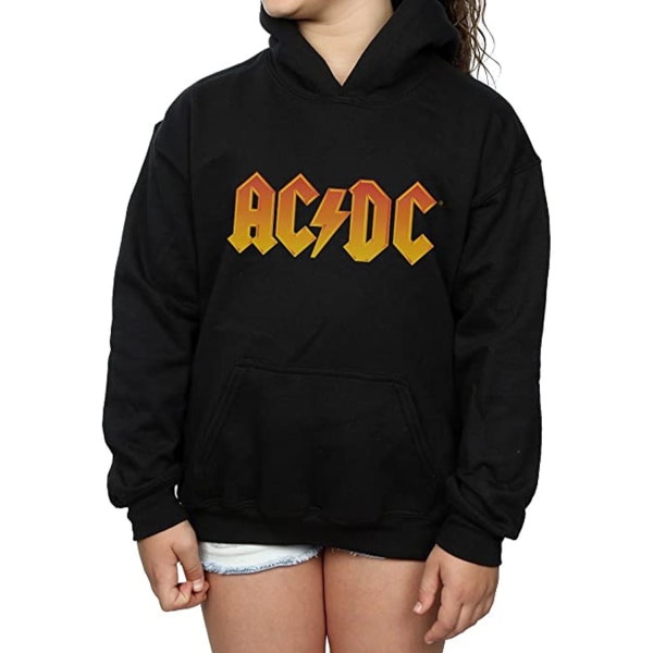 AC/DC Dam/Kvinnor Fire Logo Hoodie XS Svart Black XS