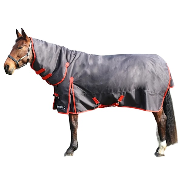 HYCONIC Combi Combo Hals Hästtäcke Utedäck 7´ 3 Kolgrå/Röd Charcoal/Red 7´ 3