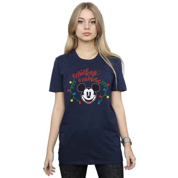 Disney Dam/Dam Mickey Mouse Julglödlampor Bomull Navy Blue L