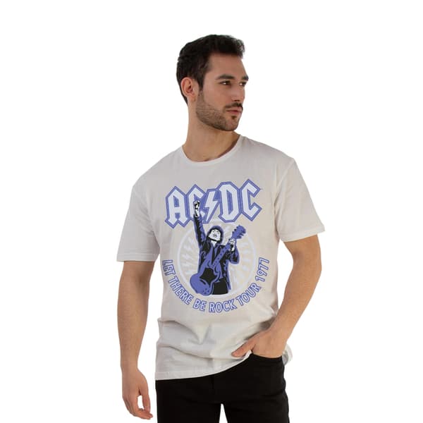 AC/DC Herr Let There Be Rock Bomulls T-shirt M Vit White M