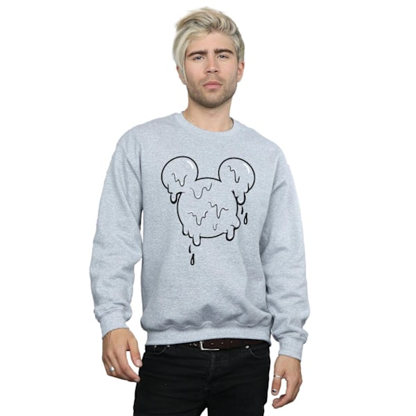 Disney Herr Mickey Mouse Glasshuvud Sweatshirt L Sports Grå Sports Grey L