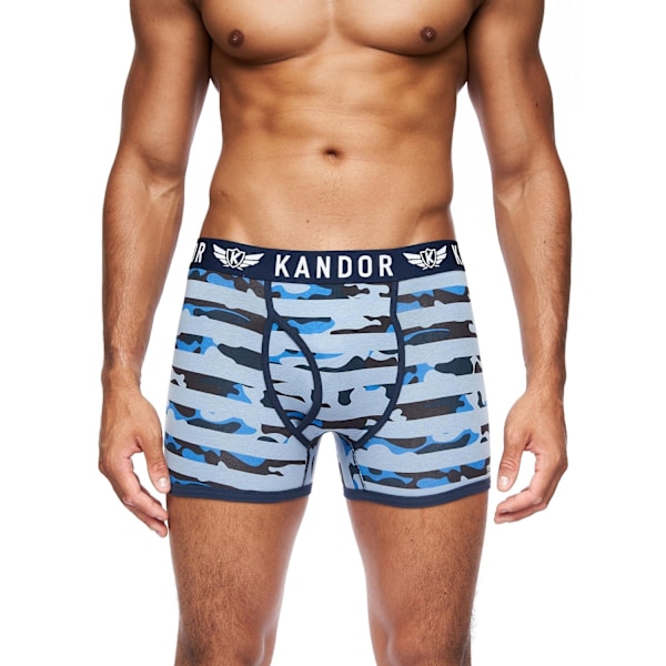 Kandor Herr Camobee Bambus Boxer Shorts (5-pack) XL Blå Blue XL