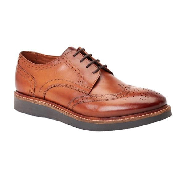 Base London Joe Läder Brogues för män 11 UK Bränd Tan Burnt Tan 11 UK