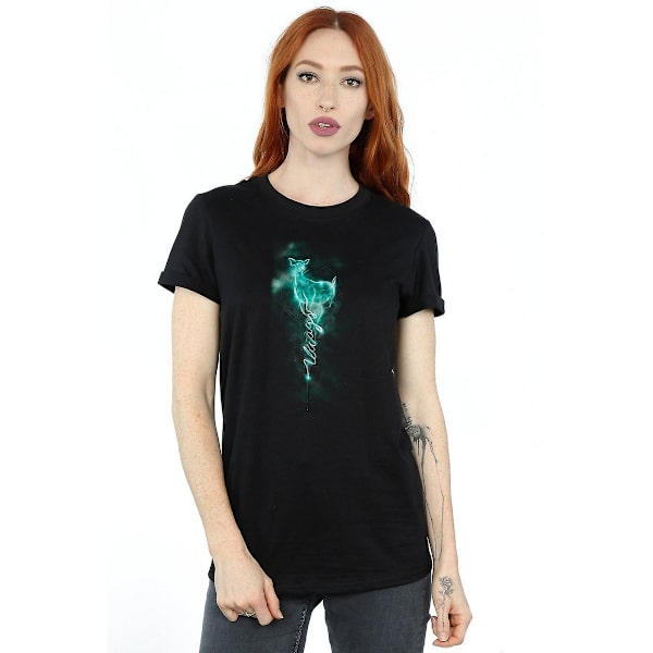 Harry Potter Dam/Kvinnor Alltid Bomull Boyfriend T-Shirt S Svart Black S