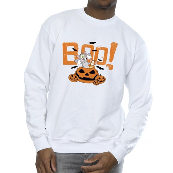 Tom & Jerry Herr Halloween Boo! Sweatshirt XXL Vit White XXL