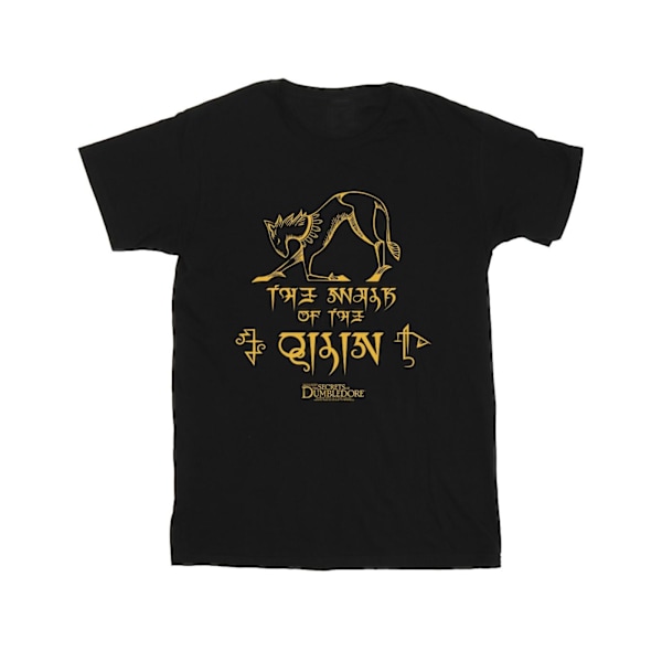 Fantastiska vidunder: Dumbledores hemligheter T-shirt med magiska hieroglyfer för flickor Black 9-11 Years