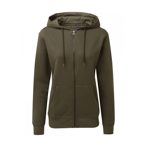 Asquith & Fox Dam/Kvinnor Dragkedja-Genom Organisk Hoodie 16 UK Oliv Olive 16 UK