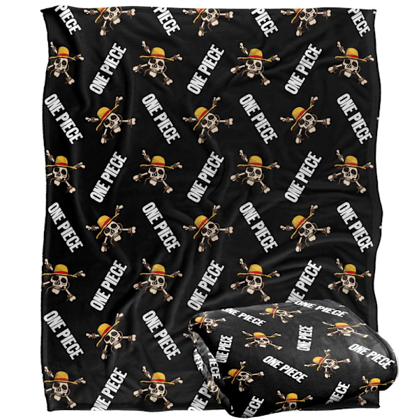 One Piece Jolly Roger Filt med Upprepat Tryck One Size Flerfärgad Multicoloured One Size