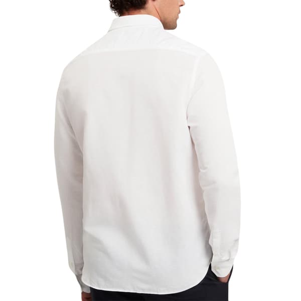 Ted Baker Herr Linneblandning Regular Långärmad Skjorta S Vit White S