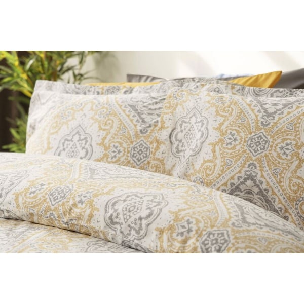 Belledorm Maya Paisley Påslakanset Enkelsäng Vit/Grå/Ostron White/Grey/Oyster Single