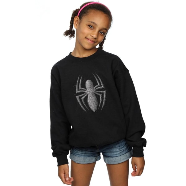 Marvel Girls Spider-Man Web Logo Sweatshirt 7-8 år Svart Black 7-8 Years