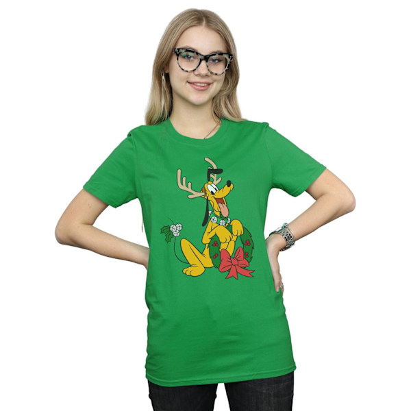 Disney Womens/Ladies Pluto Christmas Reindeer Cotton Boyfriend Irish Green L