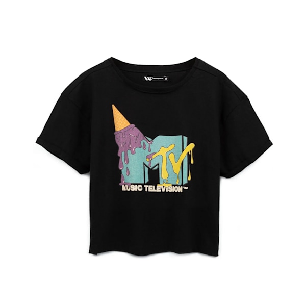 MTV Dam/Kvinnor Glass Crop Top S Svart Black S