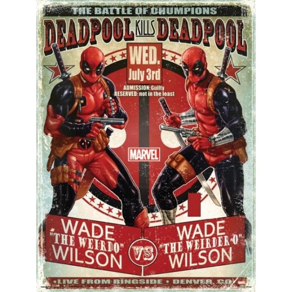 Deadpool Wade Vs Wade Print 40cm x 30cm Röd/Svart/Vit Red/Black/White 40cm x 30cm