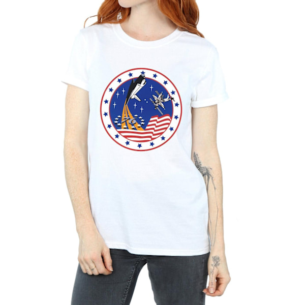 NASA Dam/Kvinnor Klassisk Raket 76 Bomull Boyfriend T-Shirt L White L