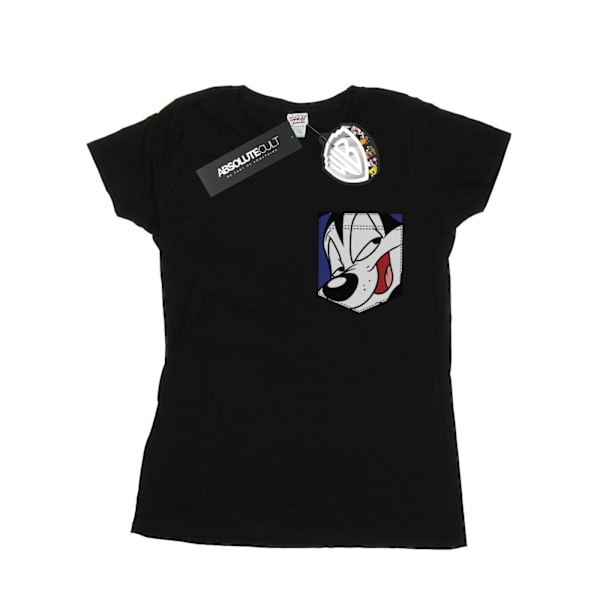 Looney Tunes Dam/Damer Pepe Le Pew Ansikte Faux Fick Bomull Black XL