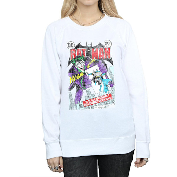 DC Comics Dam/Kvinnor Batman Joker Spelkortsomslag Sweatshirt White M