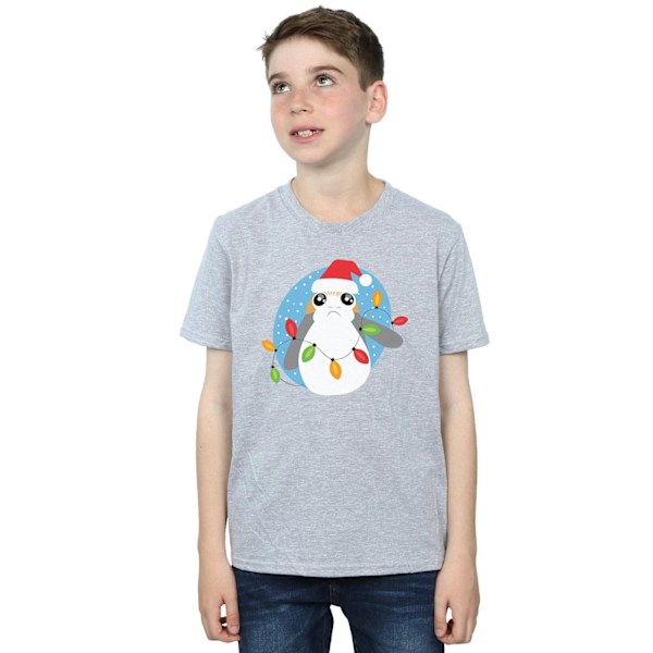 Star Wars Boys The Last Jedi Porg Julbelysning T-shirt 5-6 Sports Grey 5-6 Years