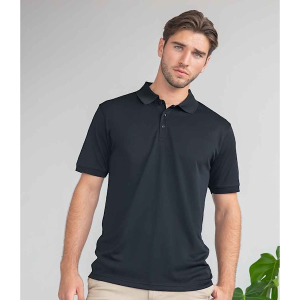 Henbury Herr Piqué Poloskjorta 3XL Svart Black 3XL