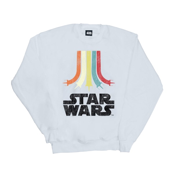 Star Wars Retro Rainbow Sweatshirt för pojkar 7-8 år Vit White 7-8 Years