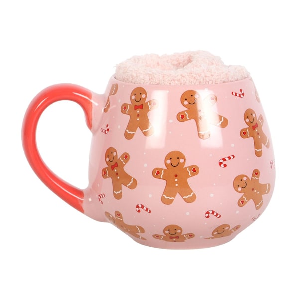 Something Different Pepparkaksgubbe Mugg och Strumpset Storlek One Size P Pink/Brown/Red One Size