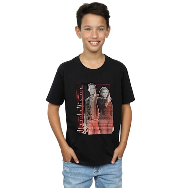 Marvel Boys WandaVision Interference Pose T-Shirt 9-11 år Blå Black 9-11 Years