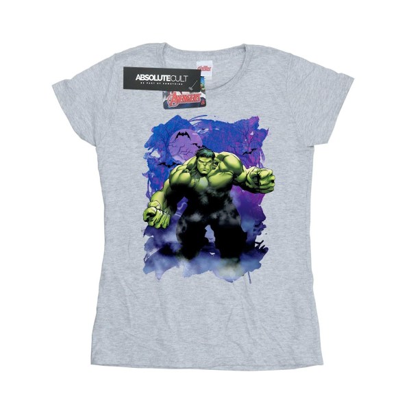 Marvel Dam/Ladies Hulk Halloween Spooky Forest Cotton T-Shir Sports Grey XL