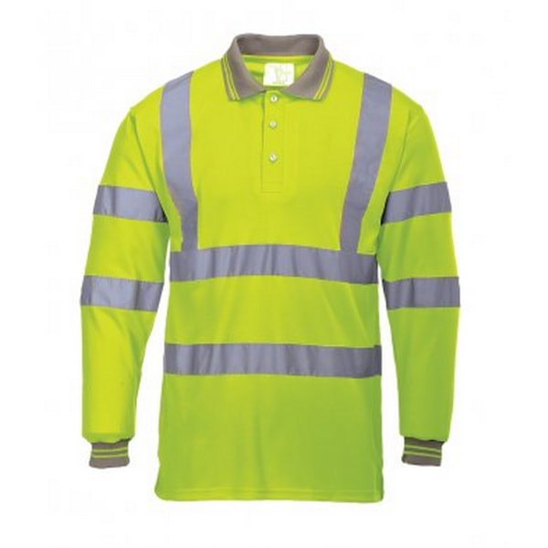 Portwest Hi-Vis långärmad poloskjorta för män M Gul Yellow M