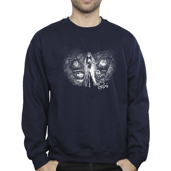 Corpse Bride Herr Emily Butterfly Sweatshirt XXL Marinblå Navy Blue XXL