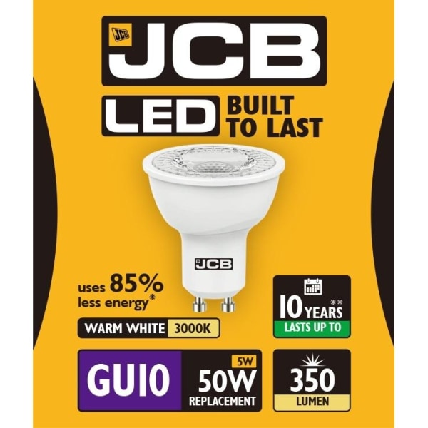 JCB LED GU10 5w Glödlampslock Cap 3000k Varmvit One Size White One Size