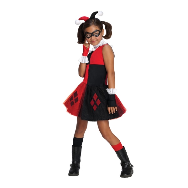 Harley Quinn Barn/Barn Tutu Kostym M Röd/Svart Red/Black M