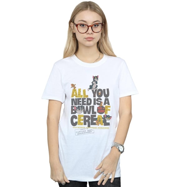 Tom And Jerry Dam/Damer All You Need Is Cotton Boyfriend T- White M