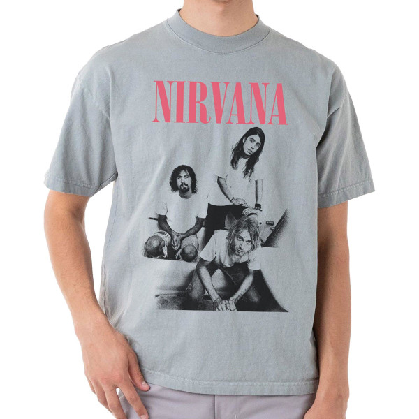 Nirvana Unisex T-shirt för vuxna badrumsfotografi S grå Grey S
