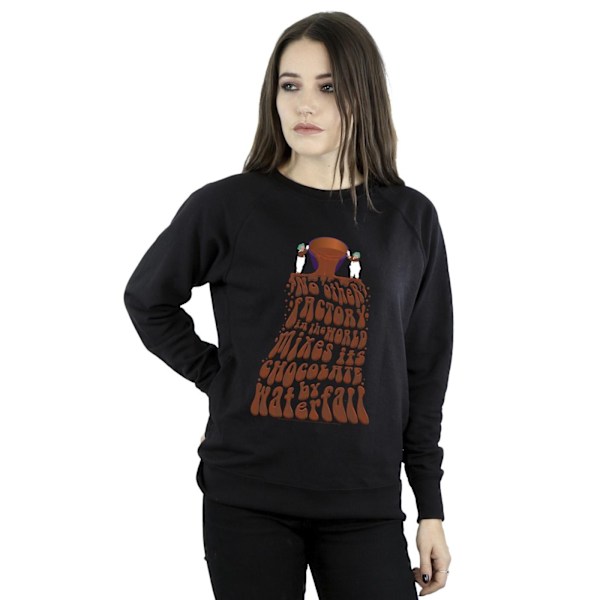 Willy Wonka Dam/Damer Choklad Vattenfall Sweatshirt 3XL Svart Black 3XL