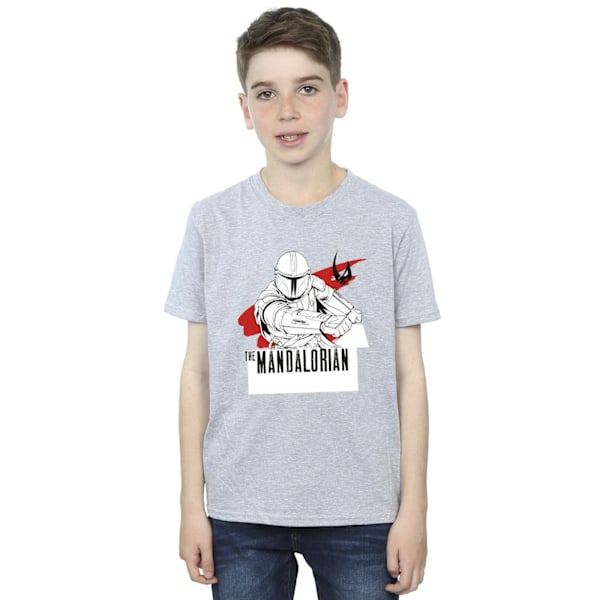 Star Wars Boys The Mandalorian Mando Shoots T-shirt 12-13 år Sports Grey 12-13 Years
