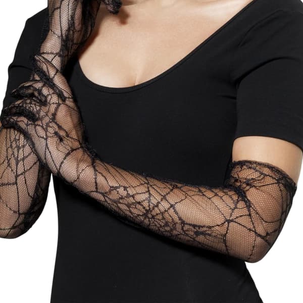 Fever Dam/Kvinnor Spindelnäts-Halloweenhandskar One Size Svart Black One Size