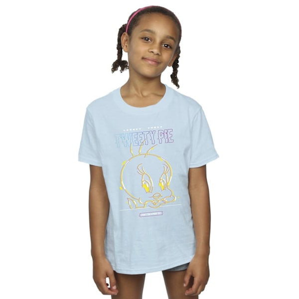 Looney Tunes Girls Tweety Glitch Bomull T-shirt 3-4 år Baby Baby Blue 3-4 Years