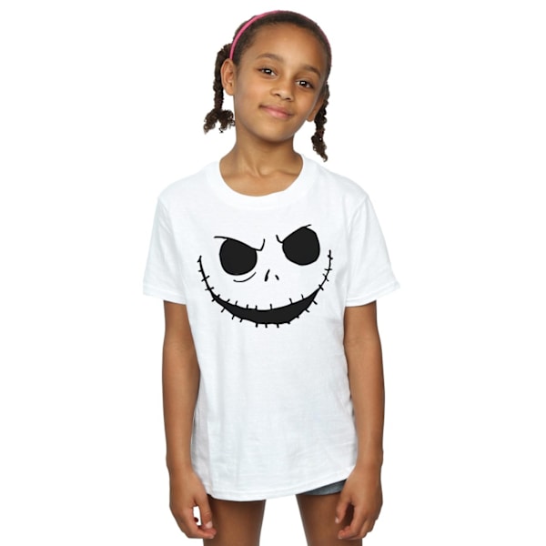 Disney Girls Nightmare Before Christmas Jack´s Face Bold Cotton White 9-11 Years