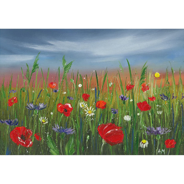 Alison Mcilkenny Poppies Print 30cm x 40cm Grön/Röd/Blå Green/Red/Blue 30cm x 40cm