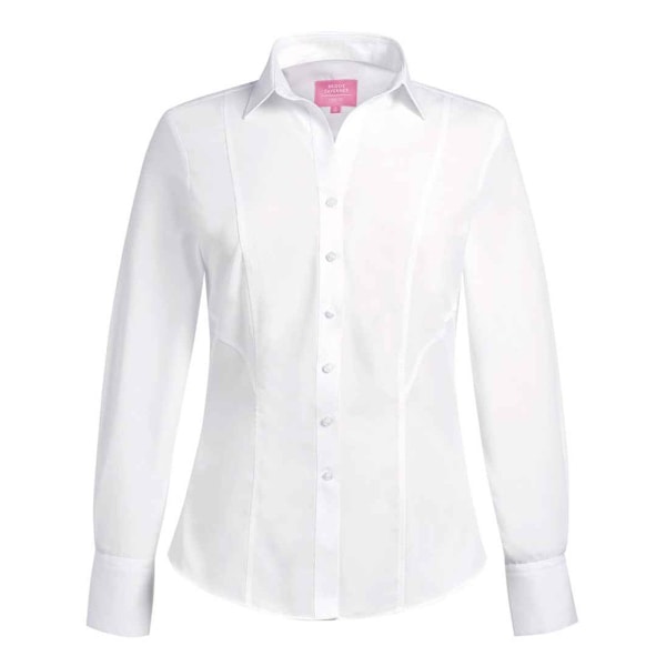 Brook Taverner Dam/Kvinnor Palena Poplin Långärmad Formell White 10 UK