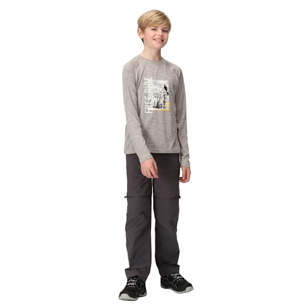 Regatta Barn/Barn Burnlee Cykling Marl Långärmad T-Shir Silver Grey 7-8 Years