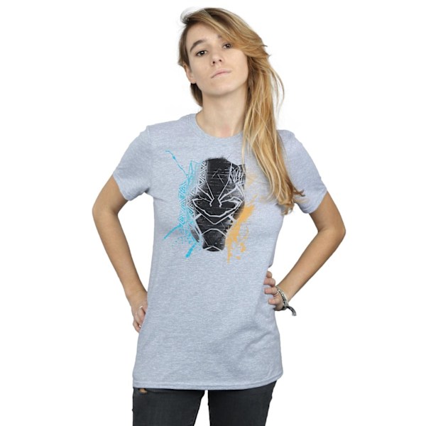 Marvel Womens/Ladies Black Panther Splash Cotton Boyfriend T-Sh Sports Grey 3XL