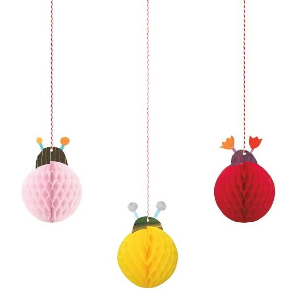 Unique Party Ladybird 1st Birthday Hanging Decoration (Pack of Pink/Yellow/Red One Size