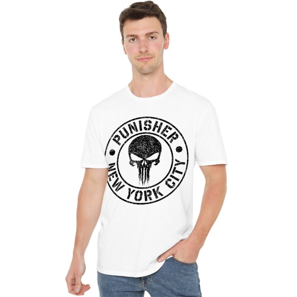 The Punisher Herr NYC Logo T-Shirt XL Vit White XL