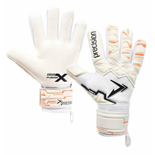 Precision Fusion X Pro Negativ Duo Grip Målvaktshandske för Barn/Ungdom White/Fluorescent Orange/Black 9.5