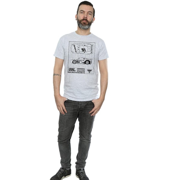 Disney Cars Cruz Ramirez Blueprint T-shirt S Sports Grey för män Sports Grey S